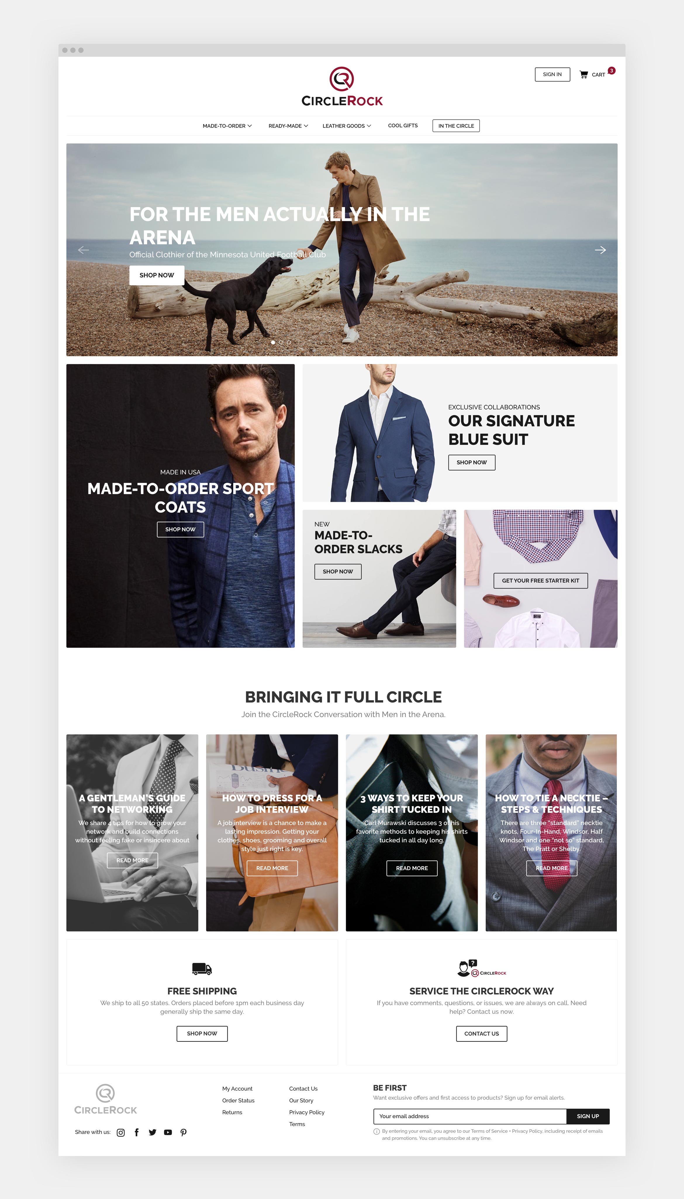 eCommerce home page design