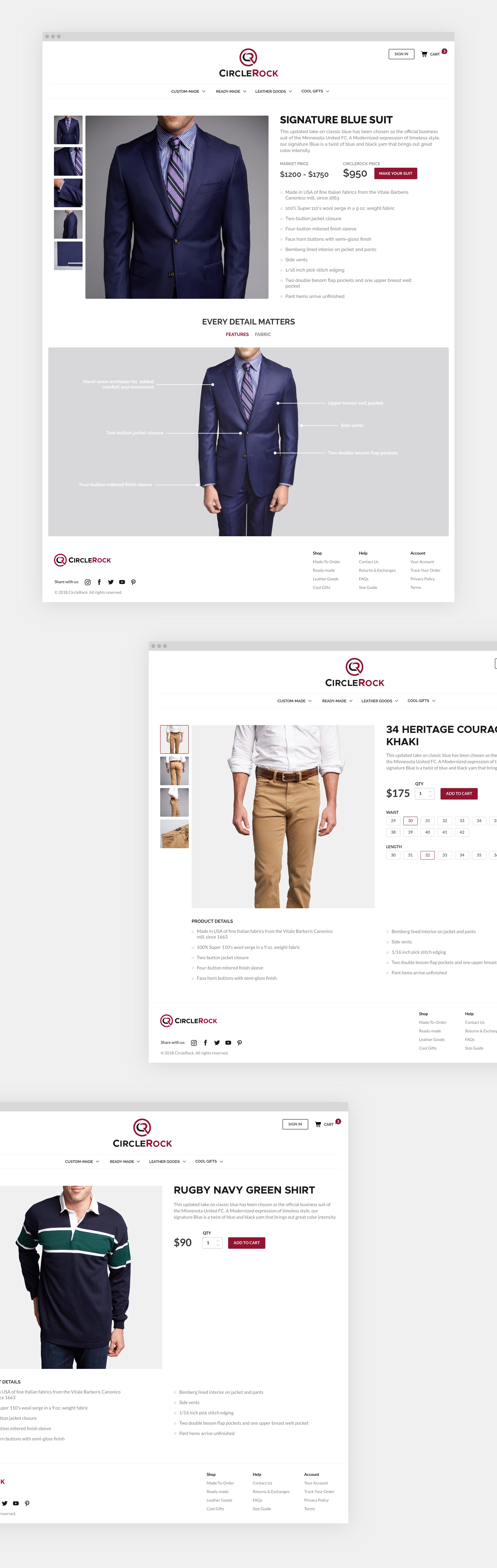 Shop product page design