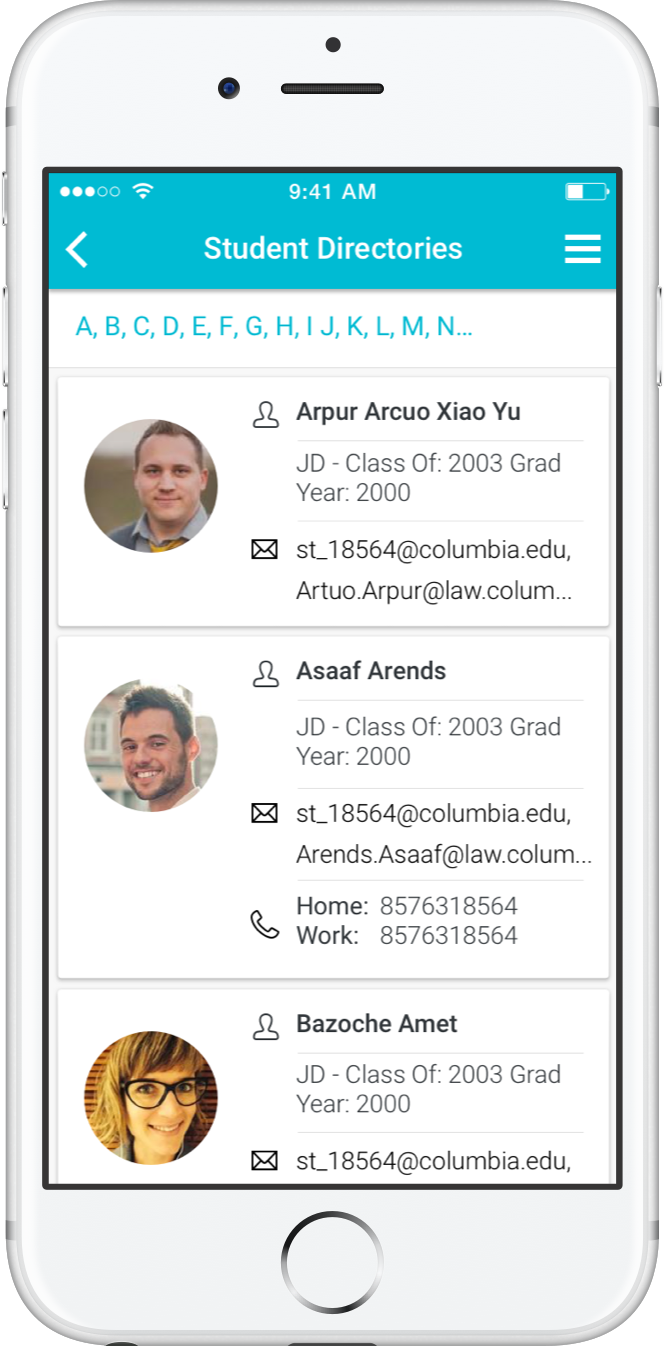 Alphabet iOS screen design