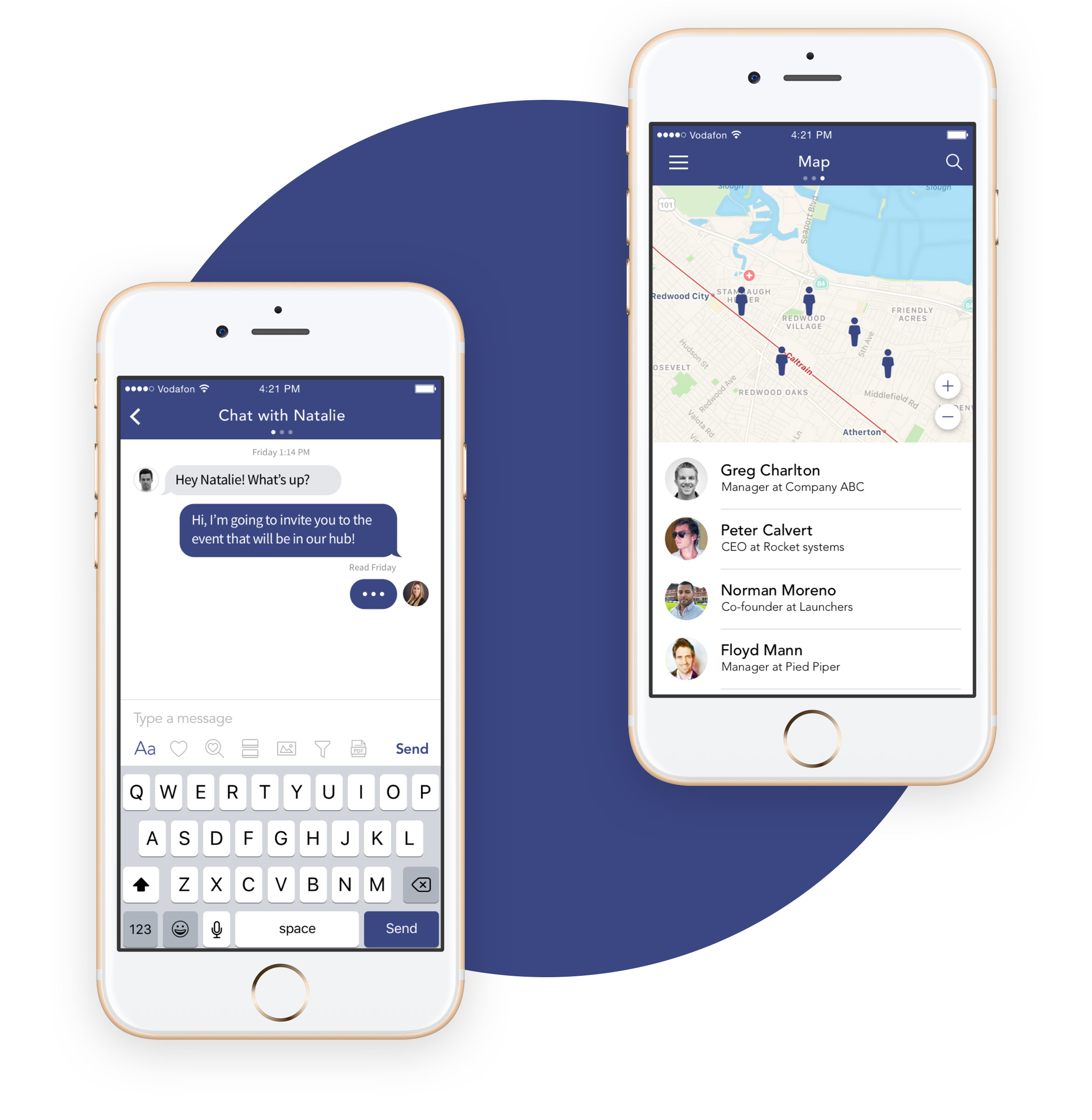 Chat and map UI design