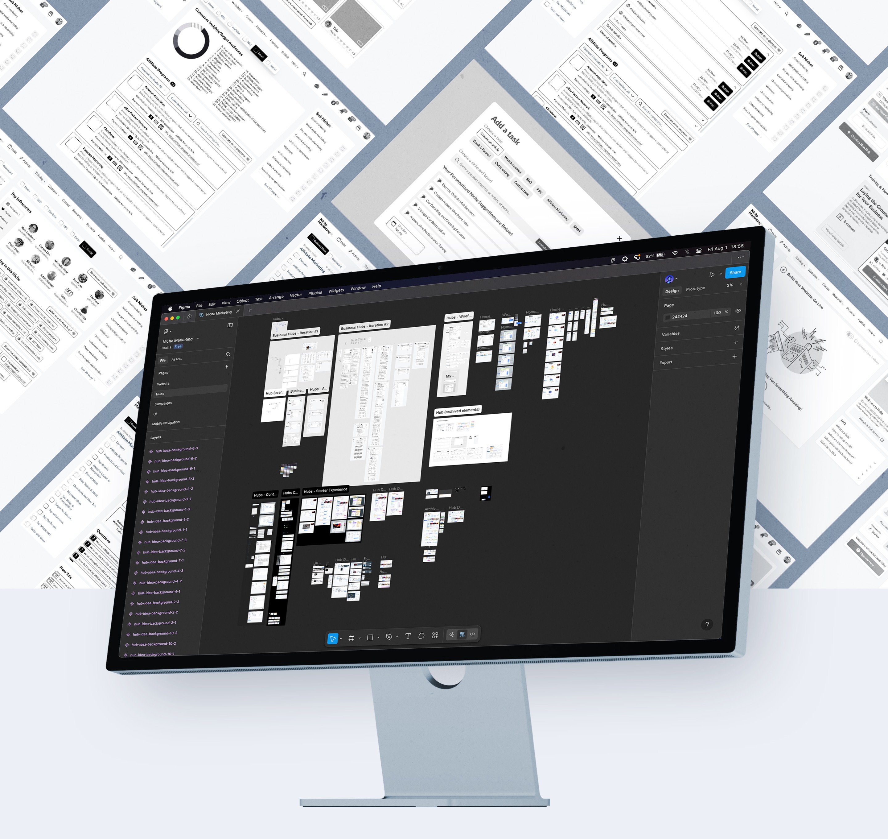 Hubs process - Wireframes