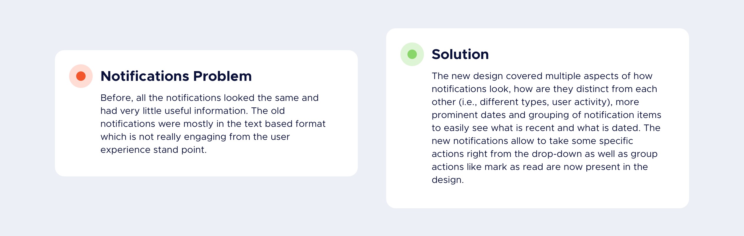 Notifications Problem and Solution